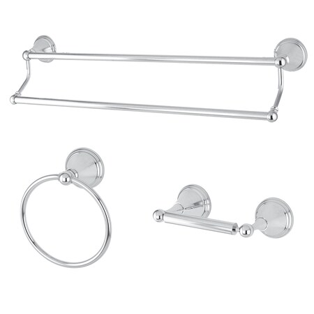 Kingston Brass 3-Piece Bathroom Accessories Set, Chrome BAK297348C